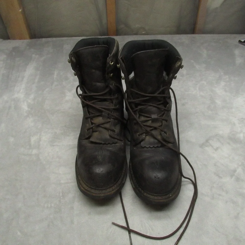 Rocky Mens 11.5M Work Boots Brown Leather Composite Toe Western Lacer Waterproof